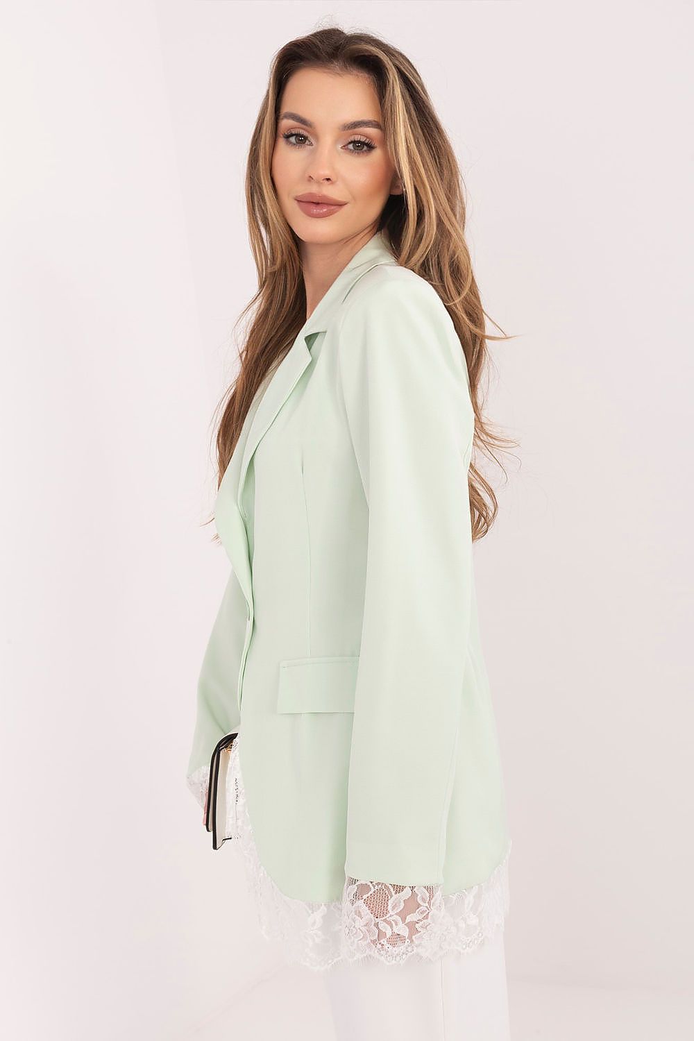 Women's Lace Trim Blazer Structured Office Style-women's jacket-LeStyleParfait