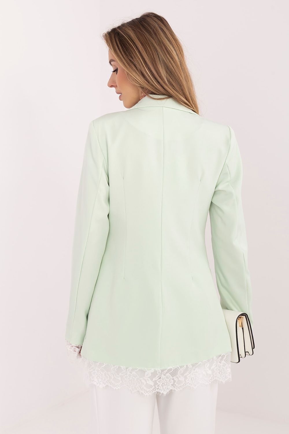 Women's Lace Trim Blazer Structured Office Style-women's jacket-LeStyleParfait