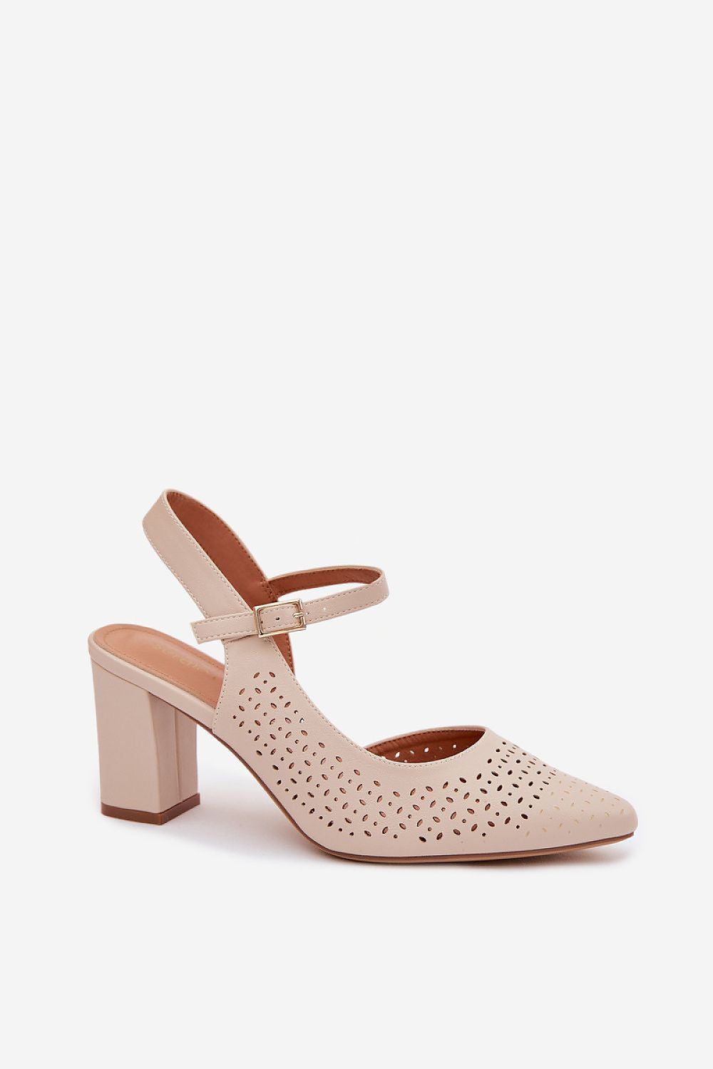 Women’s Laser Cut Block Heel Sandals-Women's Sandals-LeStyleParfait