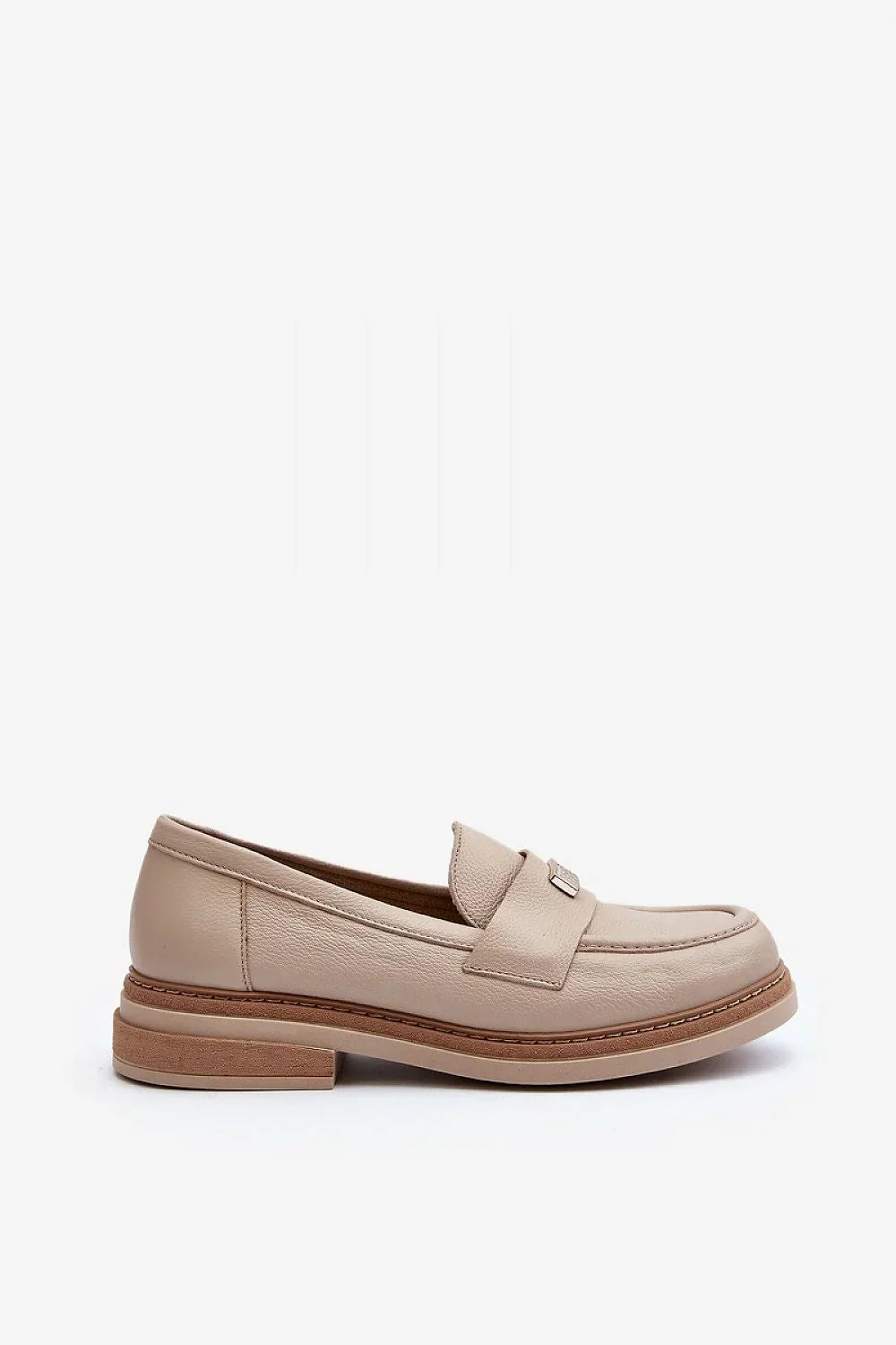 Women’s Leather Block Heel Moccasin Loafers