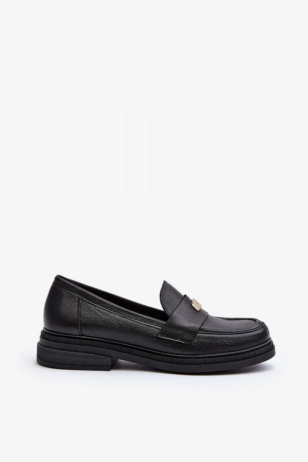 Women’s Leather Block Heel Moccasin Loafers