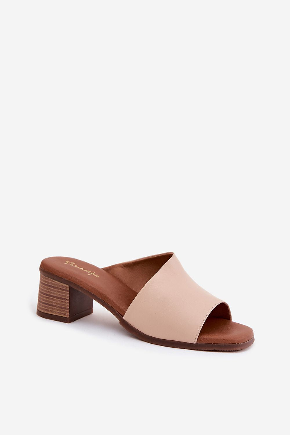 Women’s Leather Block Heel Sandals-Women's Sandals-LeStyleParfait