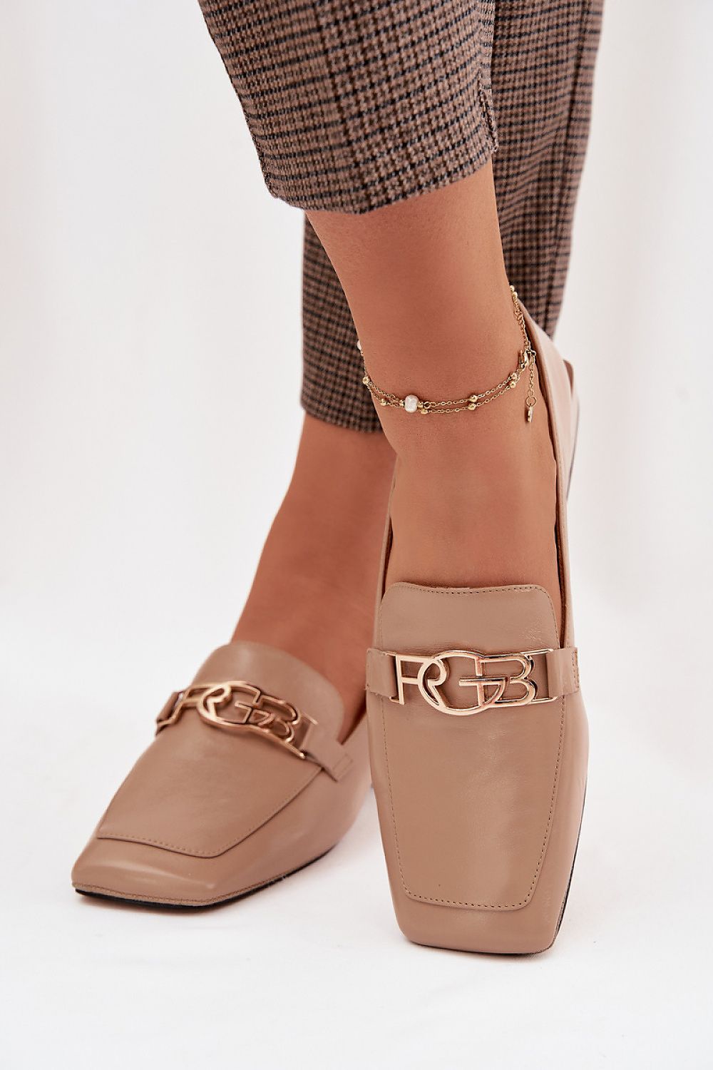Women’s Leather Flat Slip-On Sandals-Women's Sandals-LeStyleParfait