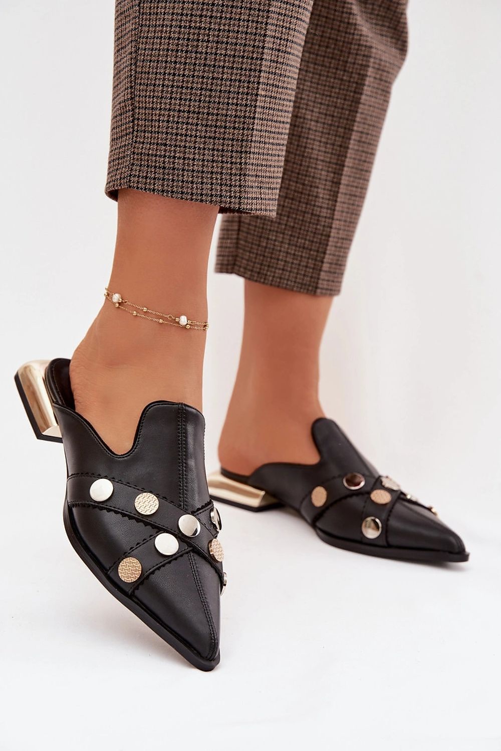 Women’s Leather Mule Heel Sandals-Women's Sandals-LeStyleParfait
