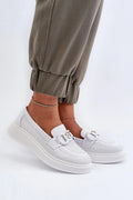 Women’s leather platform moccasin loafers, breathable slip‑on women’s platform moccasins from Platform Shoes