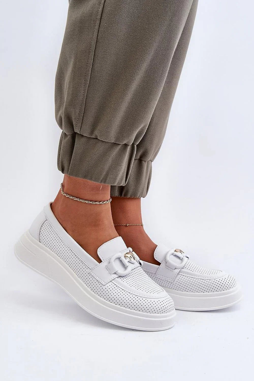 Women’s leather platform moccasin loafers, breathable slip‑on women’s platform moccasins from Platform Shoes