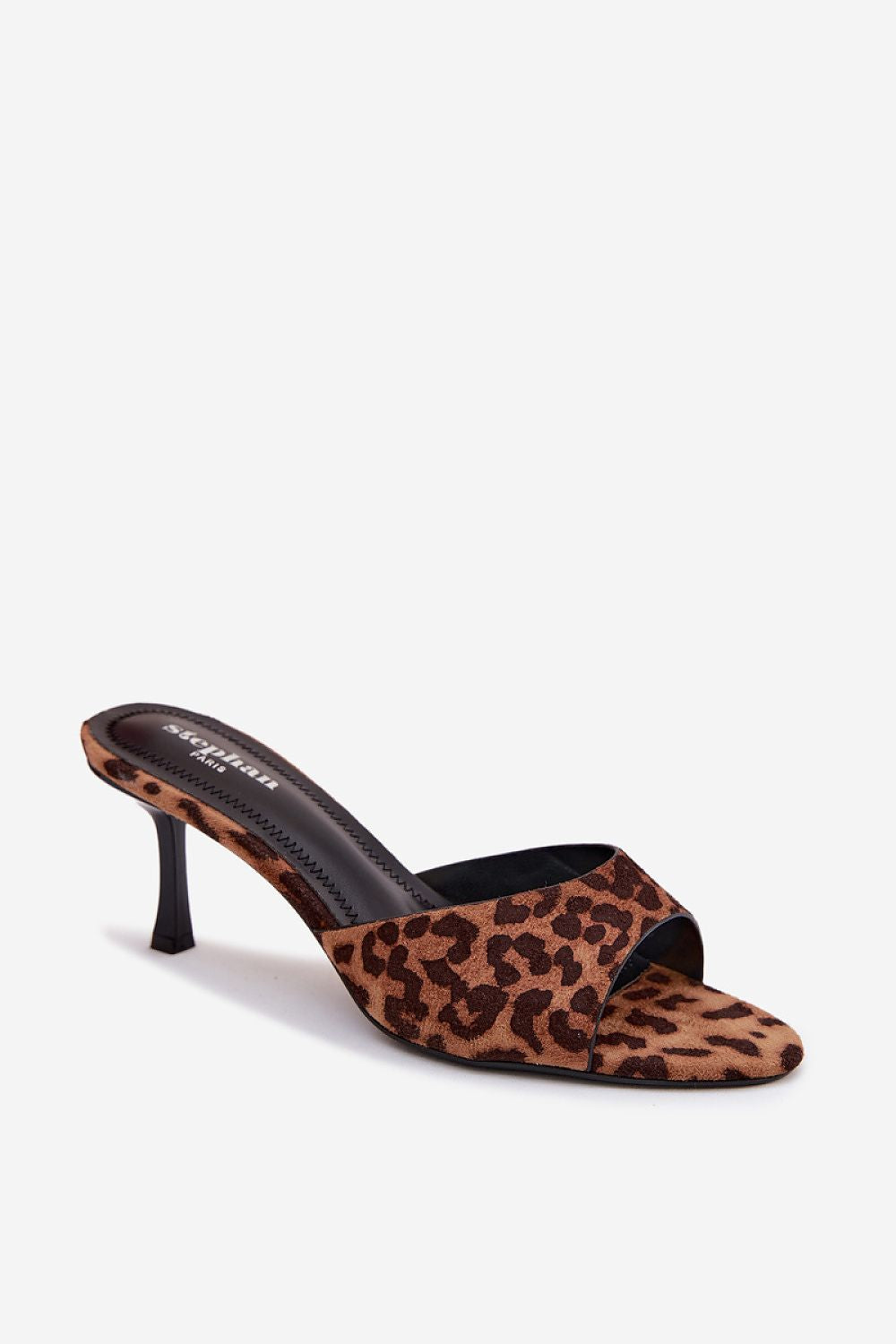 Women’s Leopard Print Heel Sandals-Women's Sandals-LeStyleParfait