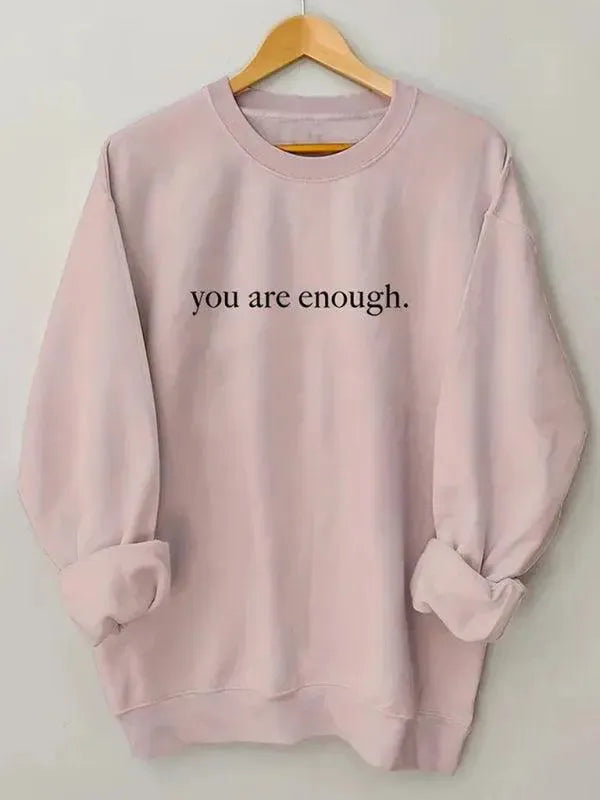 Women's Letter Print Crewneck Sweatshirt-Women Sweatshirt-LeStyleParfait
