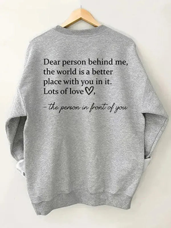 Women's Letter Print Crewneck Sweatshirt-Women Sweatshirt-LeStyleParfait
