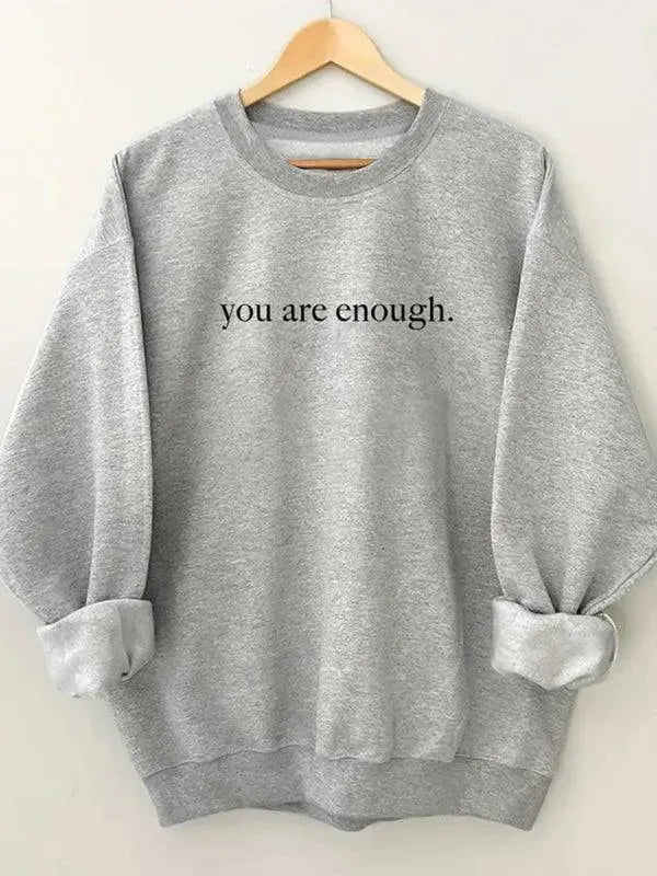 Women's Letter Print Crewneck Sweatshirt-Women Sweatshirt-LeStyleParfait
