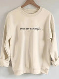 Women's Letter Print Crewneck Sweatshirt-Women Sweatshirt-LeStyleParfait