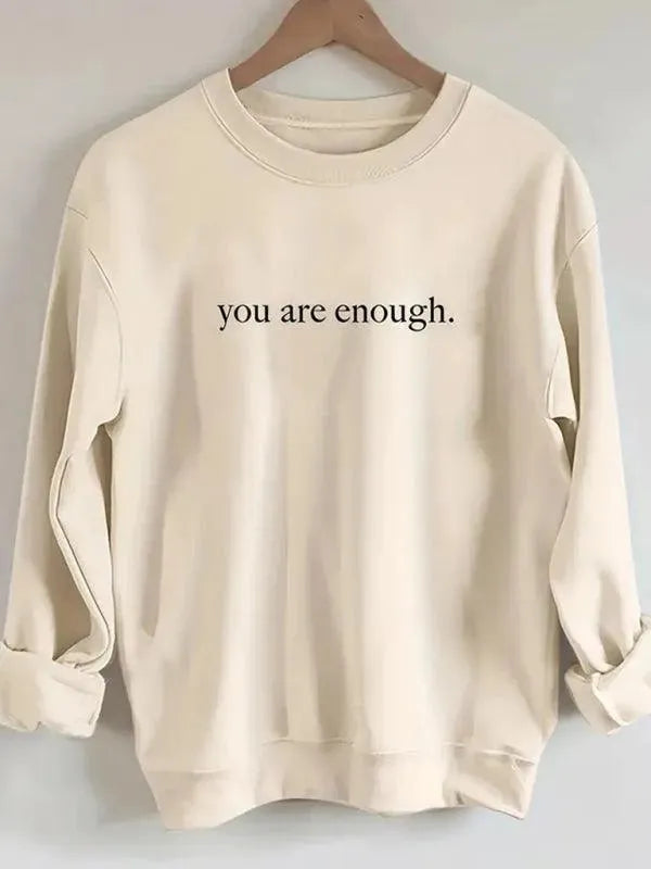 Women's Letter Print Crewneck Sweatshirt-Women Sweatshirt-LeStyleParfait