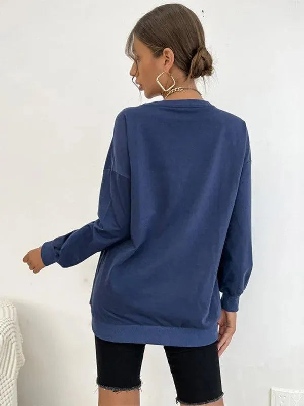 Women's Letter Printed Casual Sweatshirt-Women Sweatshirt-LeStyleParfait