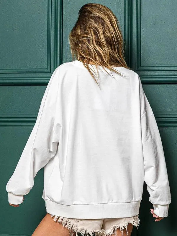 Women's Loose Printed Casual Sweatshirt-Women Sweatshirt-LeStyleParfait