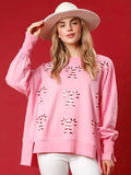 Women's Loose Printed Casual Sweatshirt-Women Sweatshirt-LeStyleParfait