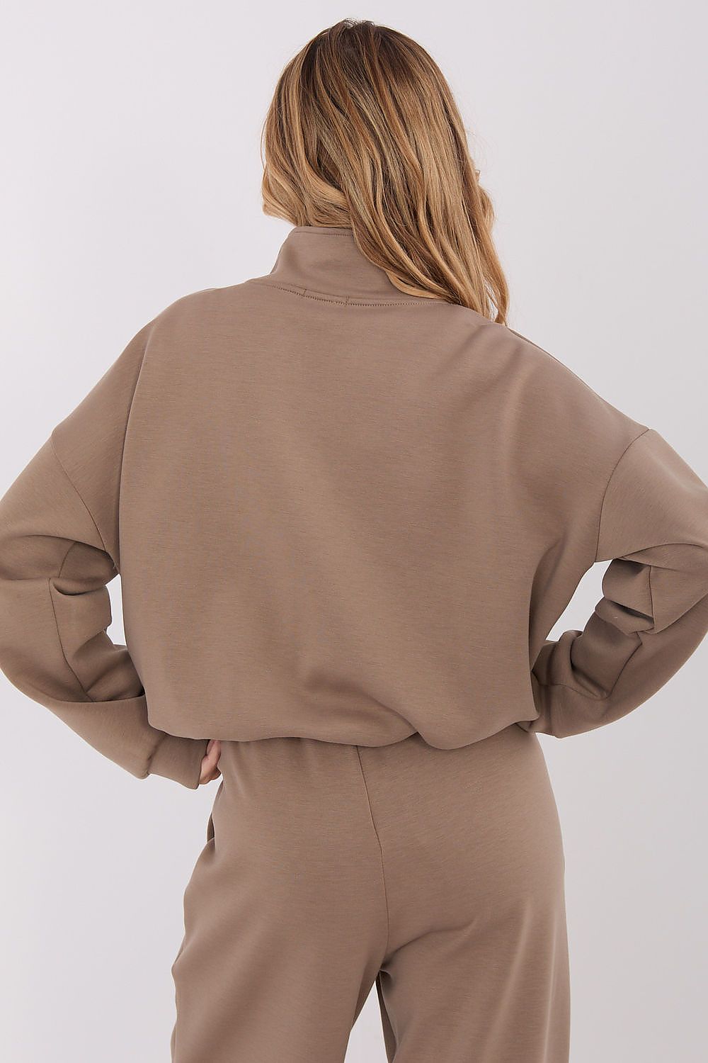 Women's Loose Zip-Up Sweatshirt — Black-Women Sweatshirt-LeStyleParfait