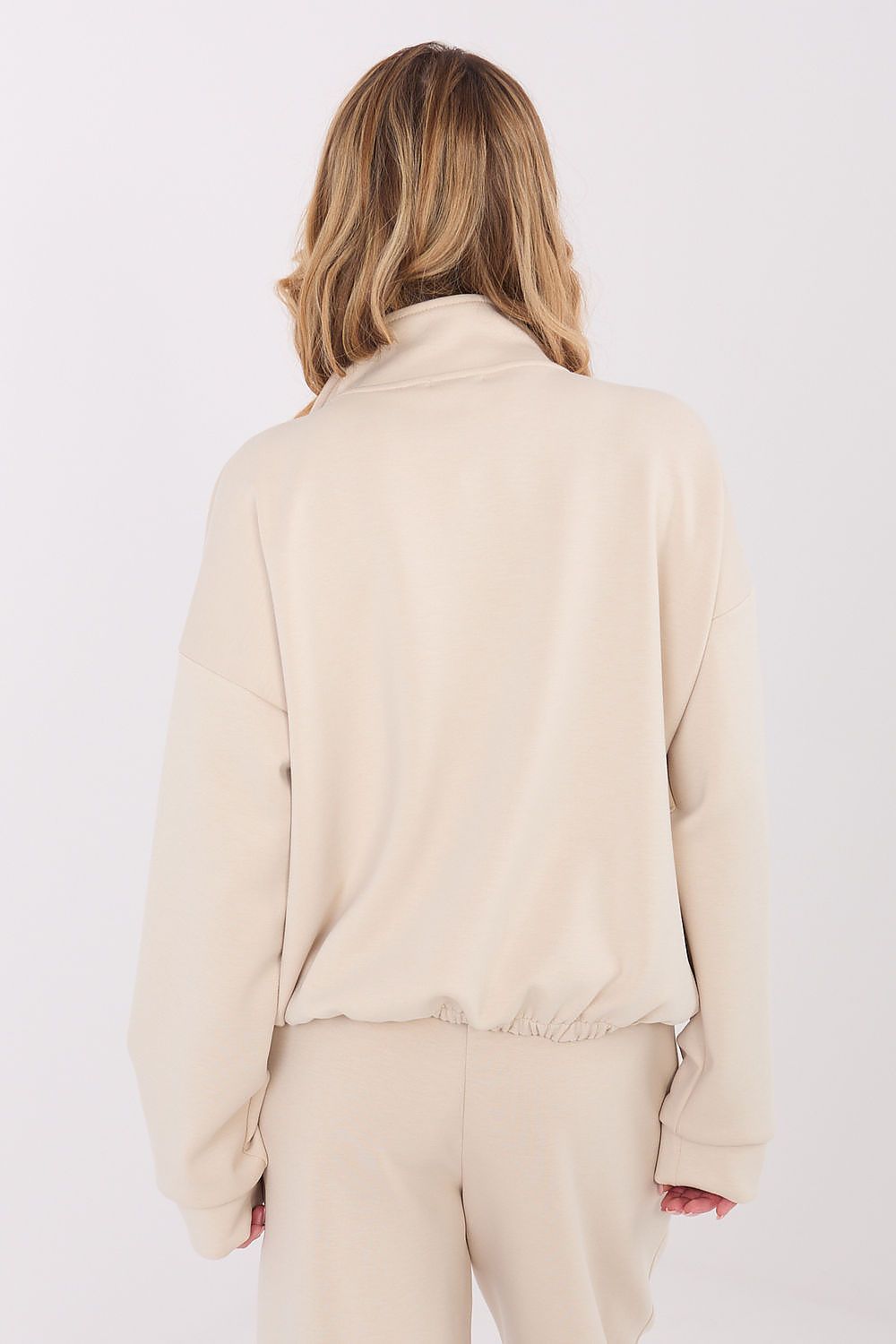 Women's Loose Zip-Up Sweatshirt — Black-Women Sweatshirt-LeStyleParfait