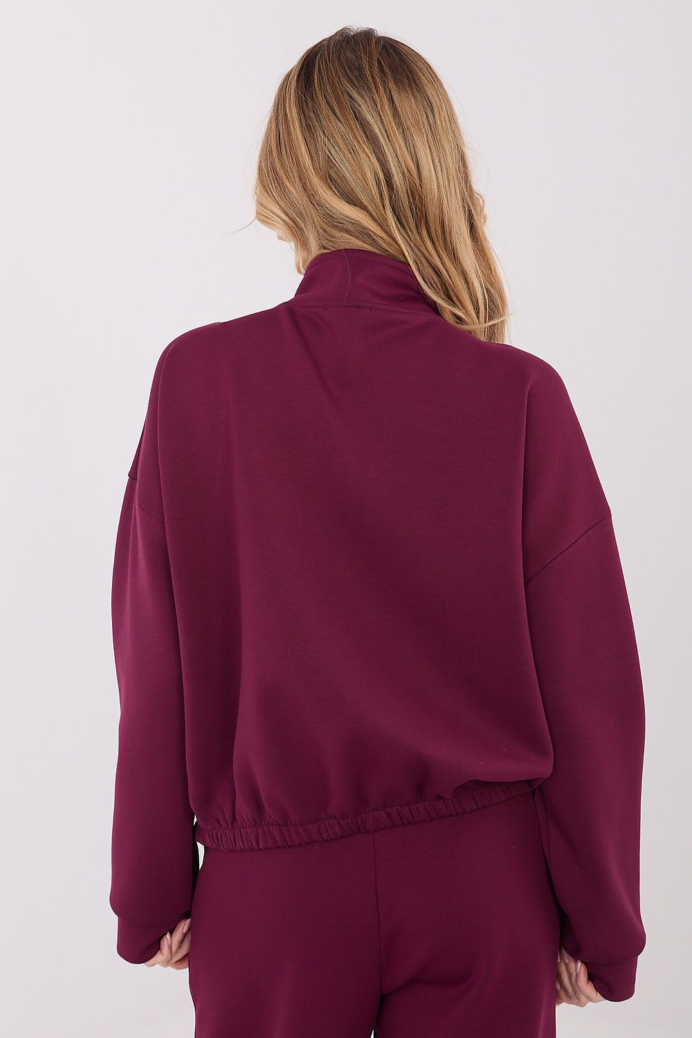Women's Loose Zip-Up Sweatshirt — Black-Women Sweatshirt-LeStyleParfait