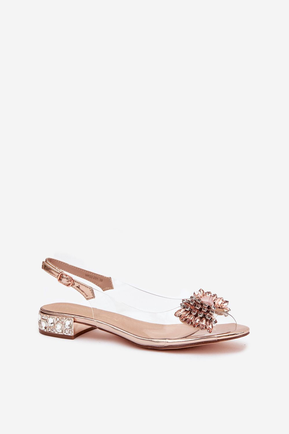 Women’s Low Heel Crystal Sandals-Women's Sandals-LeStyleParfait
