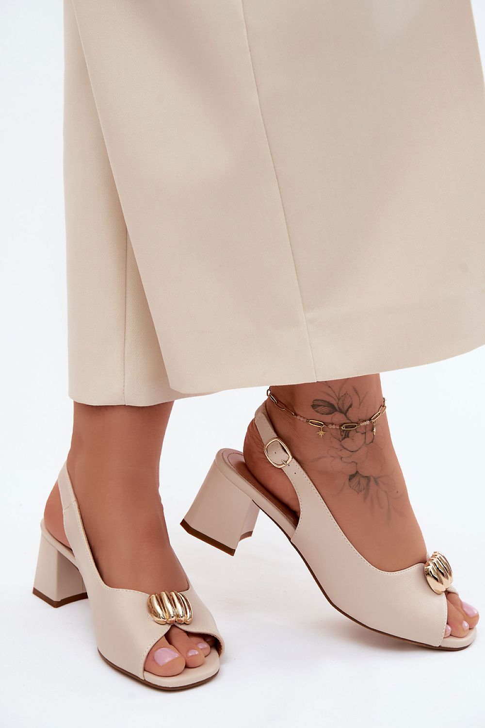 Women’s Mid Heel Block Sandals-Women's Sandals-LeStyleParfait