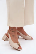 Women’s Mid Heel Block Sandals-Women's Sandals-LeStyleParfait