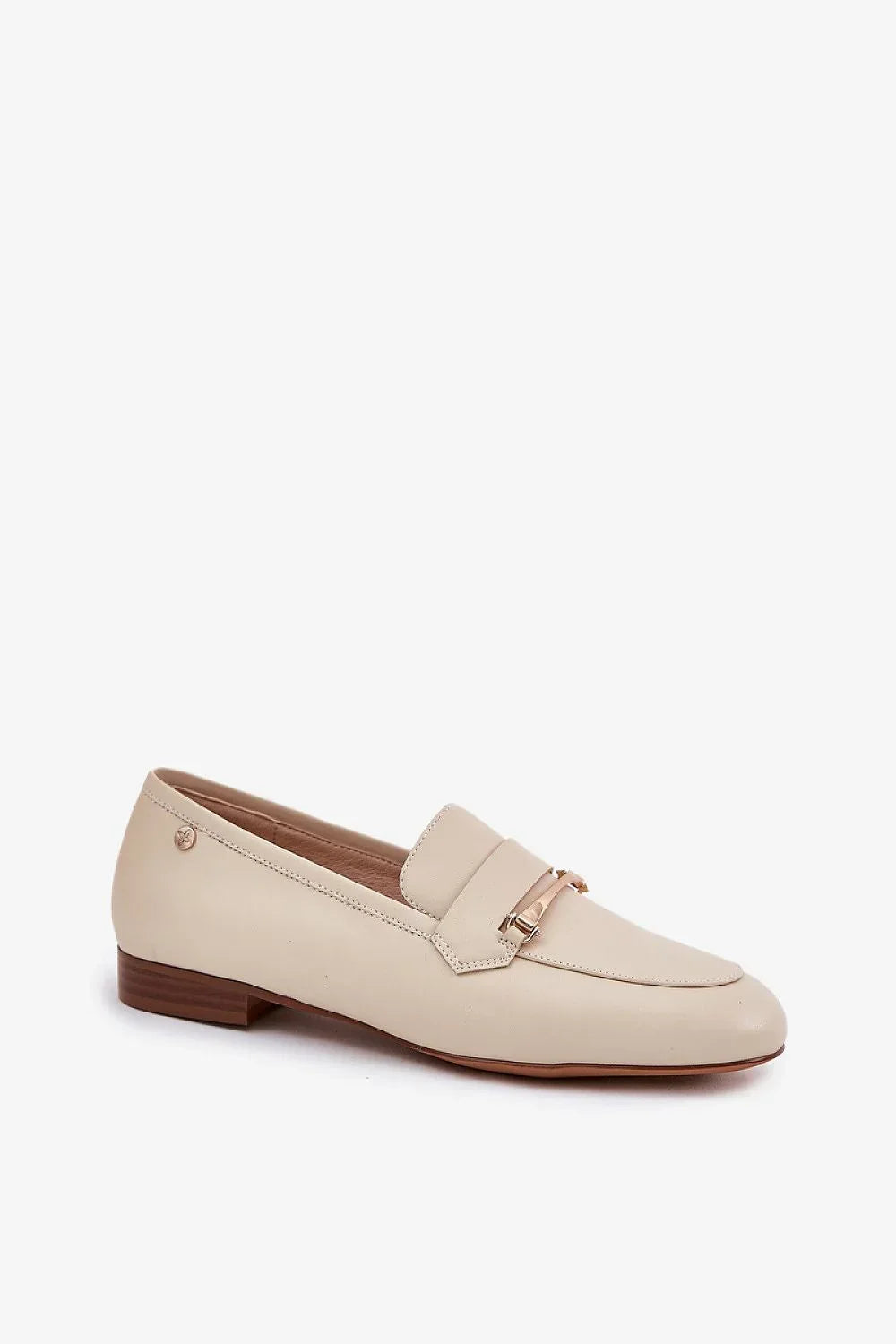Women’s natural leather horsebit moccasin loafers, flat women’s horsebit loafers for spring and autumn office