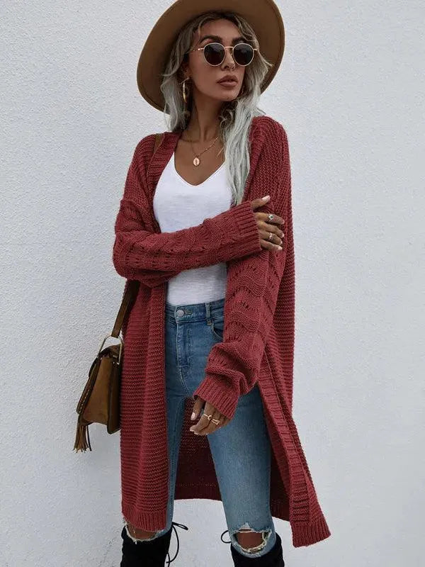 Women’s Open Knit Longline Cardigan Sweater – Lightweight