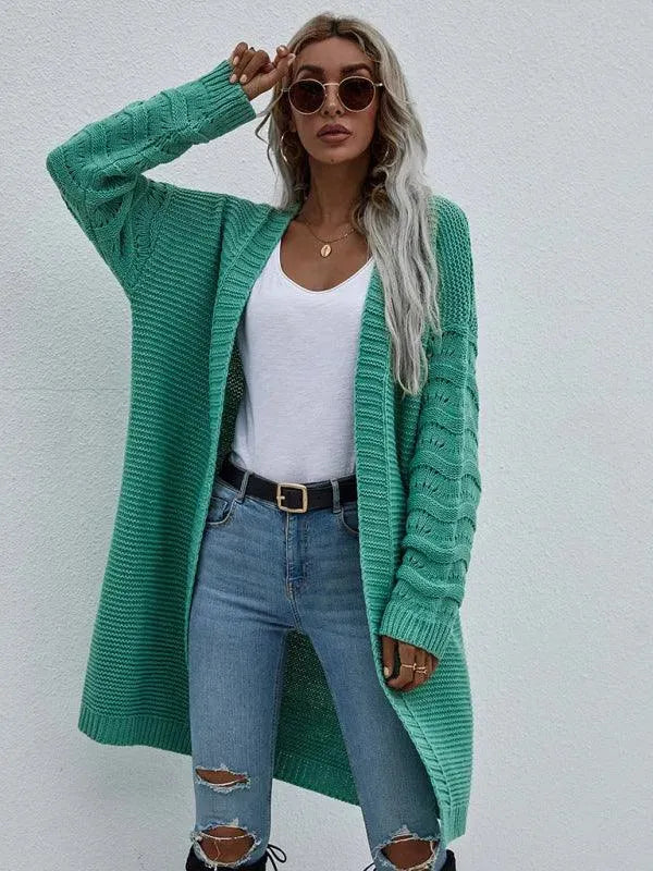 Women’s Open Knit Longline Cardigan Sweater – Lightweight