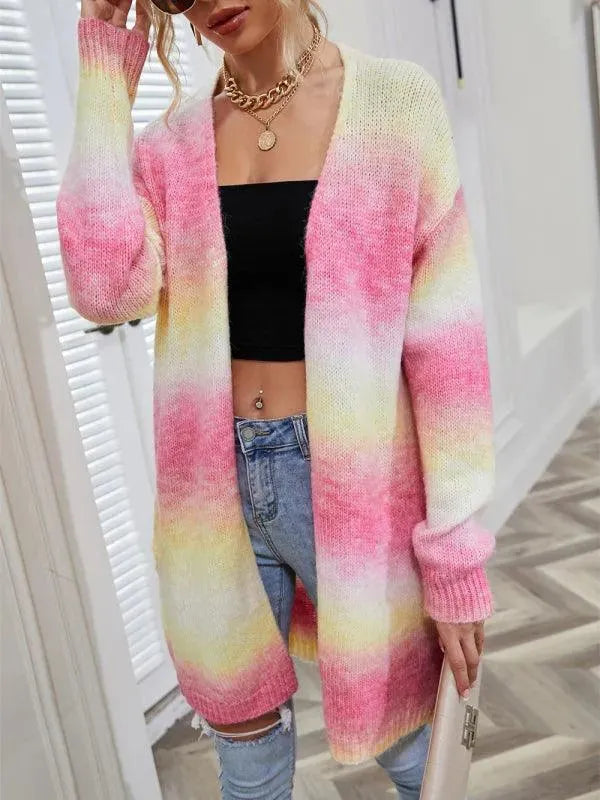 Women’s Oversized Tie-Dye Cardigan Sweater – Longline Fit
