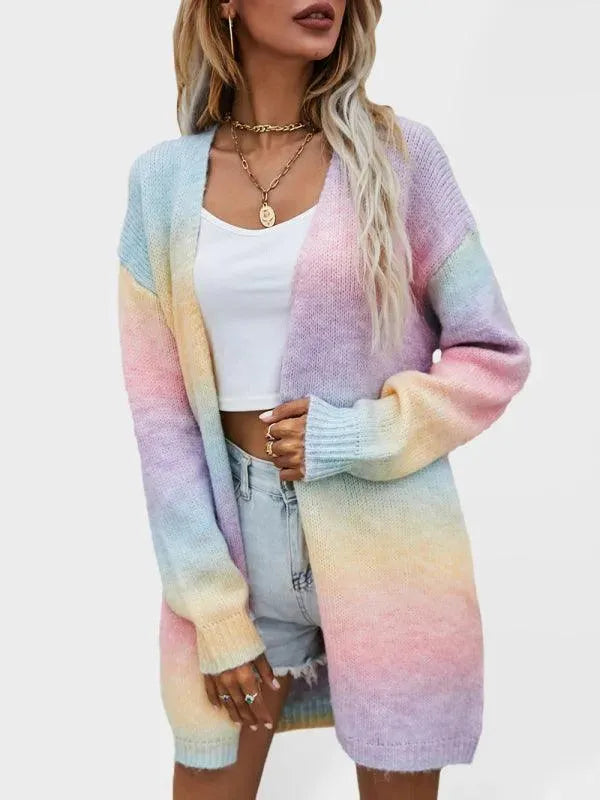 Women’s Oversized Tie-Dye Cardigan Sweater – Longline Fit