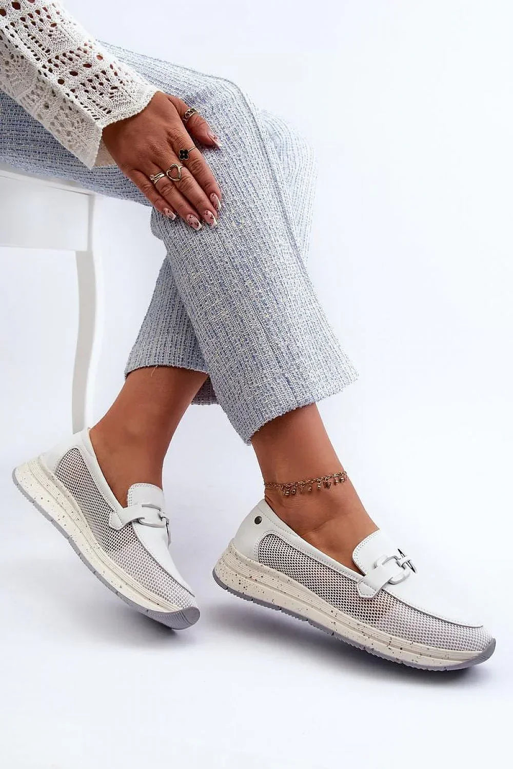 Women’s Perforated Horsebit Platform Moccasin Loafers