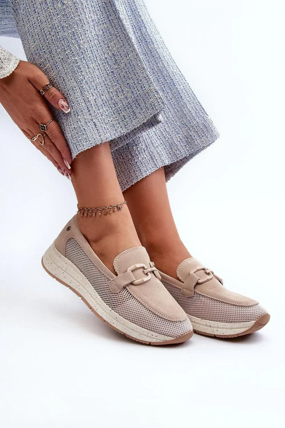 Women’s Perforated Horsebit Platform Moccasin Loafers