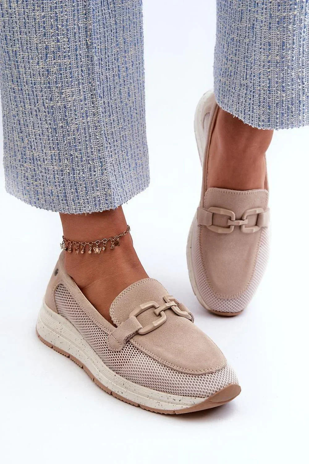 Women’s Perforated Horsebit Platform Moccasin Loafers