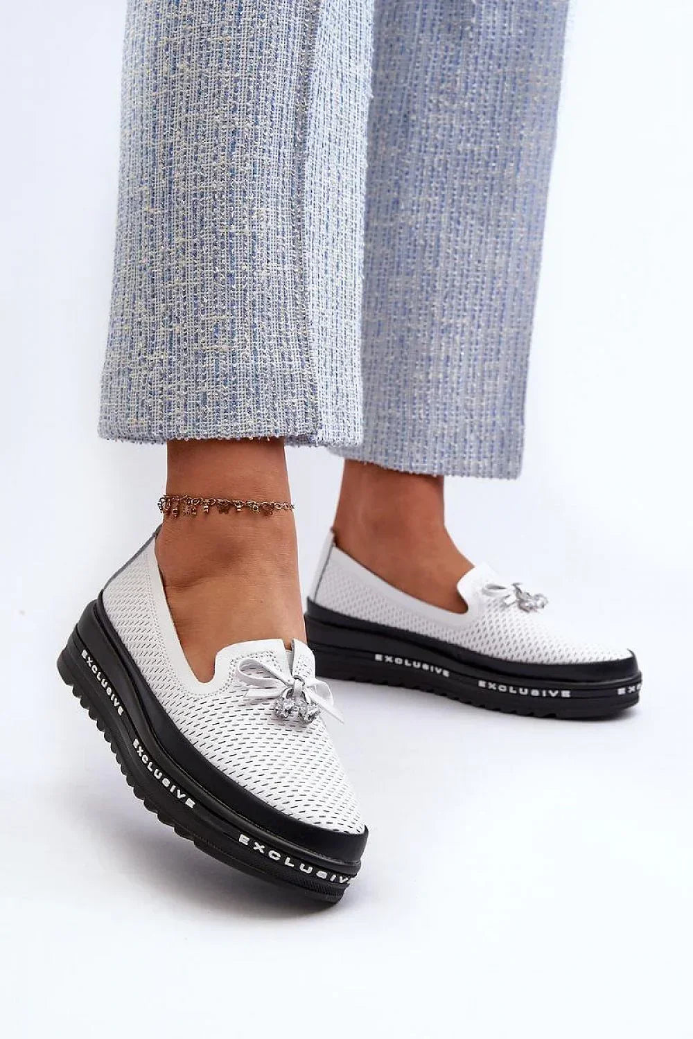 Women’s Perforated Platform Driving Loafers