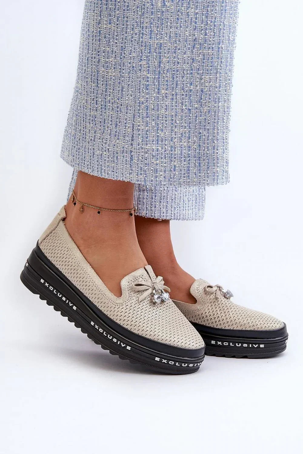 Women’s Perforated Platform Driving Loafers