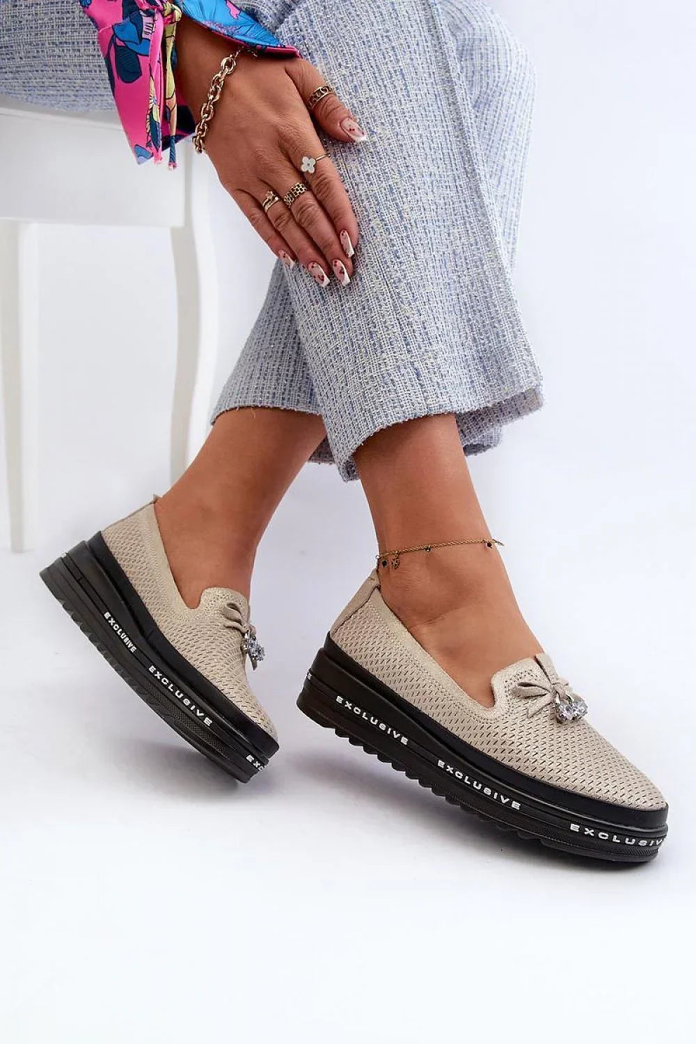 Women’s Perforated Platform Driving Loafers