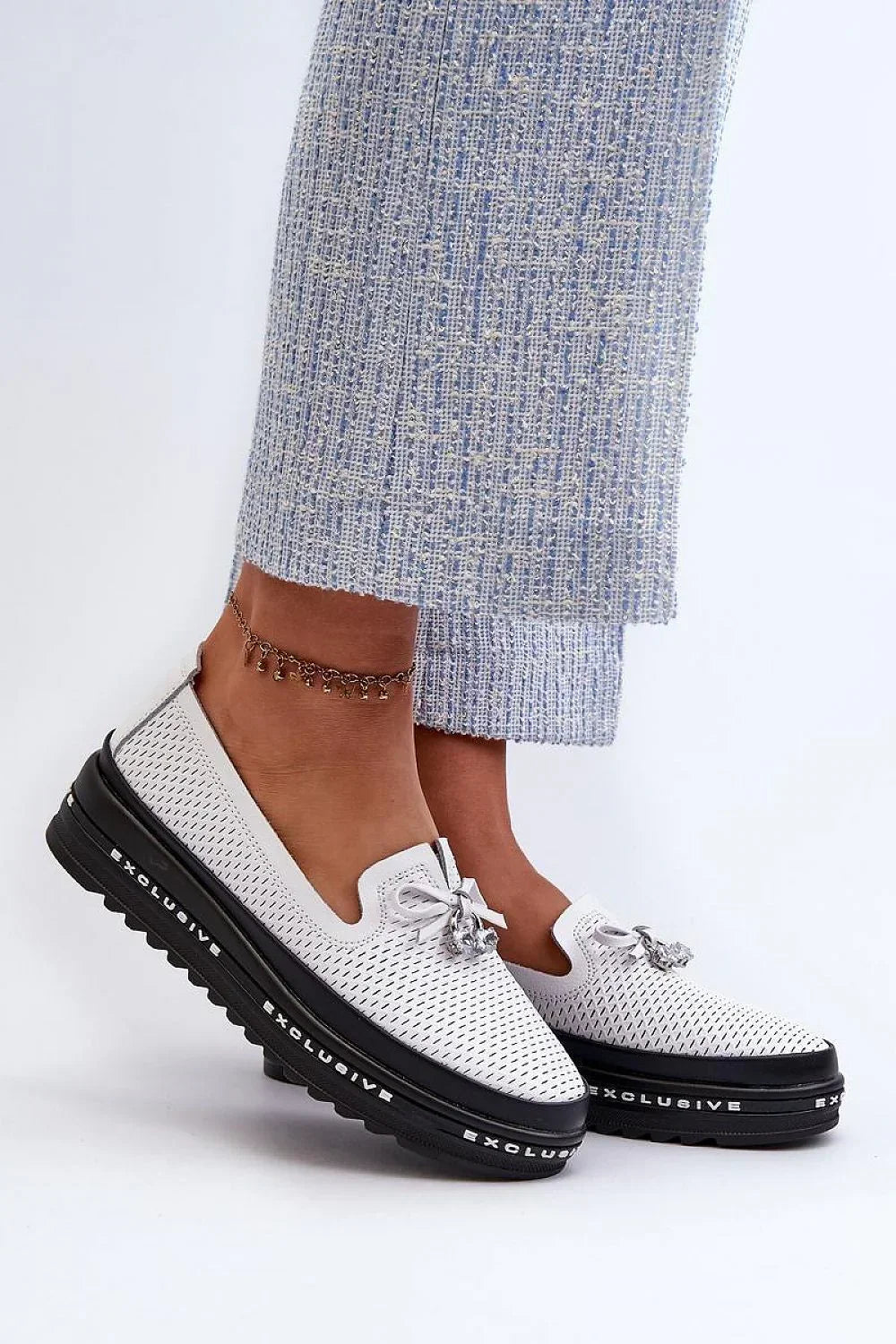 Women’s Perforated Platform Driving Loafers