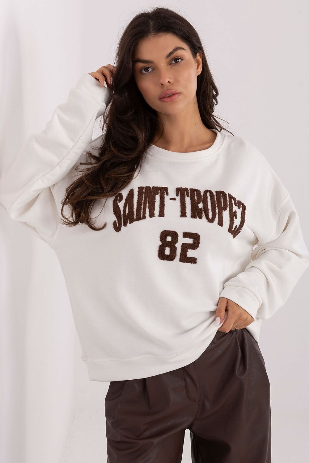 Women's Printed Regular Sweatshirt — Beige-Women Sweatshirt-LeStyleParfait