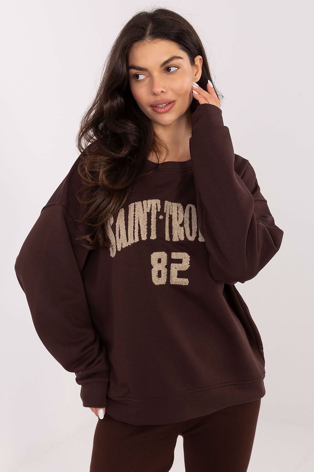 Women's Printed Regular Sweatshirt — Beige-Women Sweatshirt-LeStyleParfait