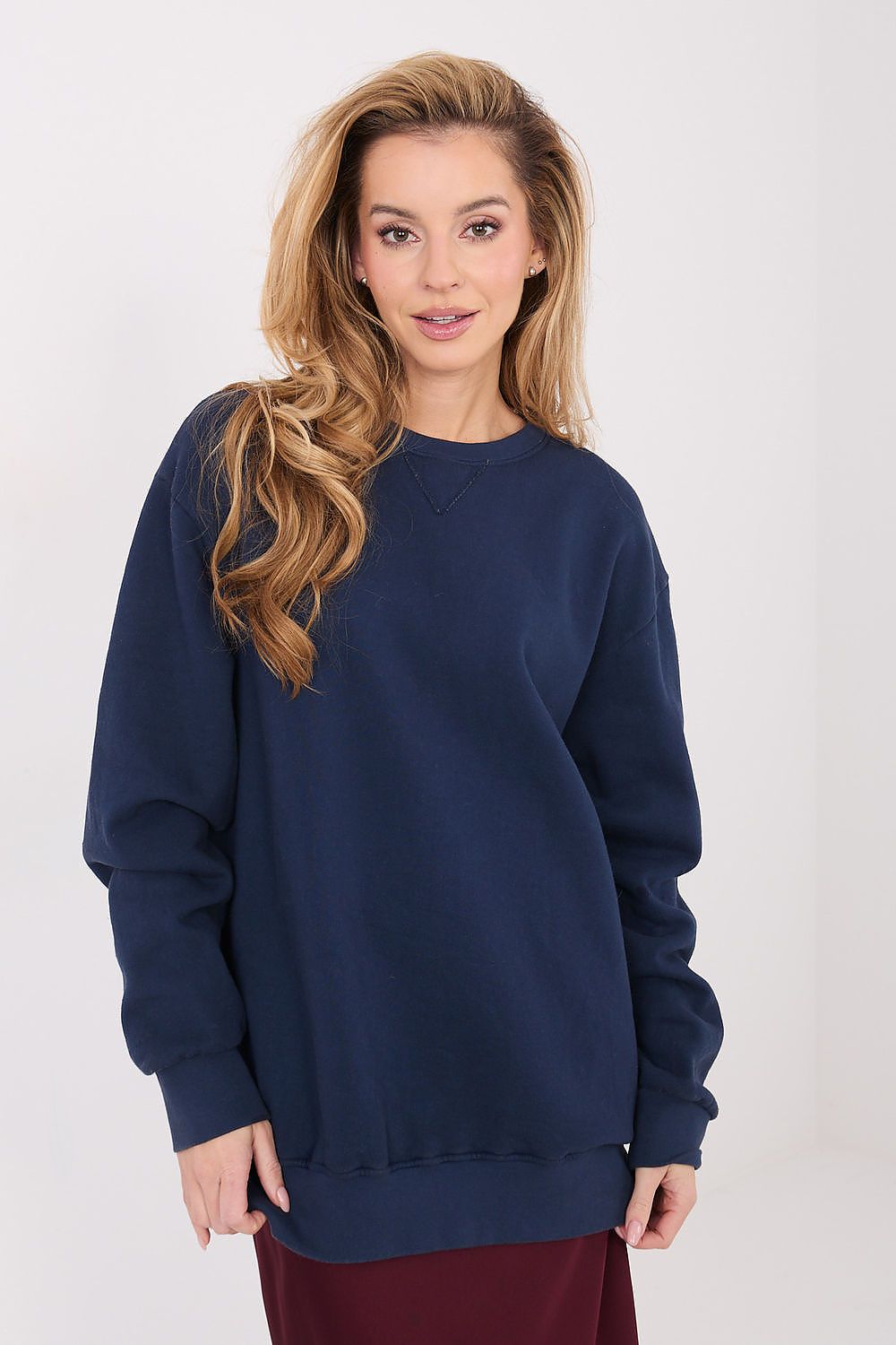Women's Relaxed Plain Longline Sweatshirt — Black-Women Sweatshirt-LeStyleParfait