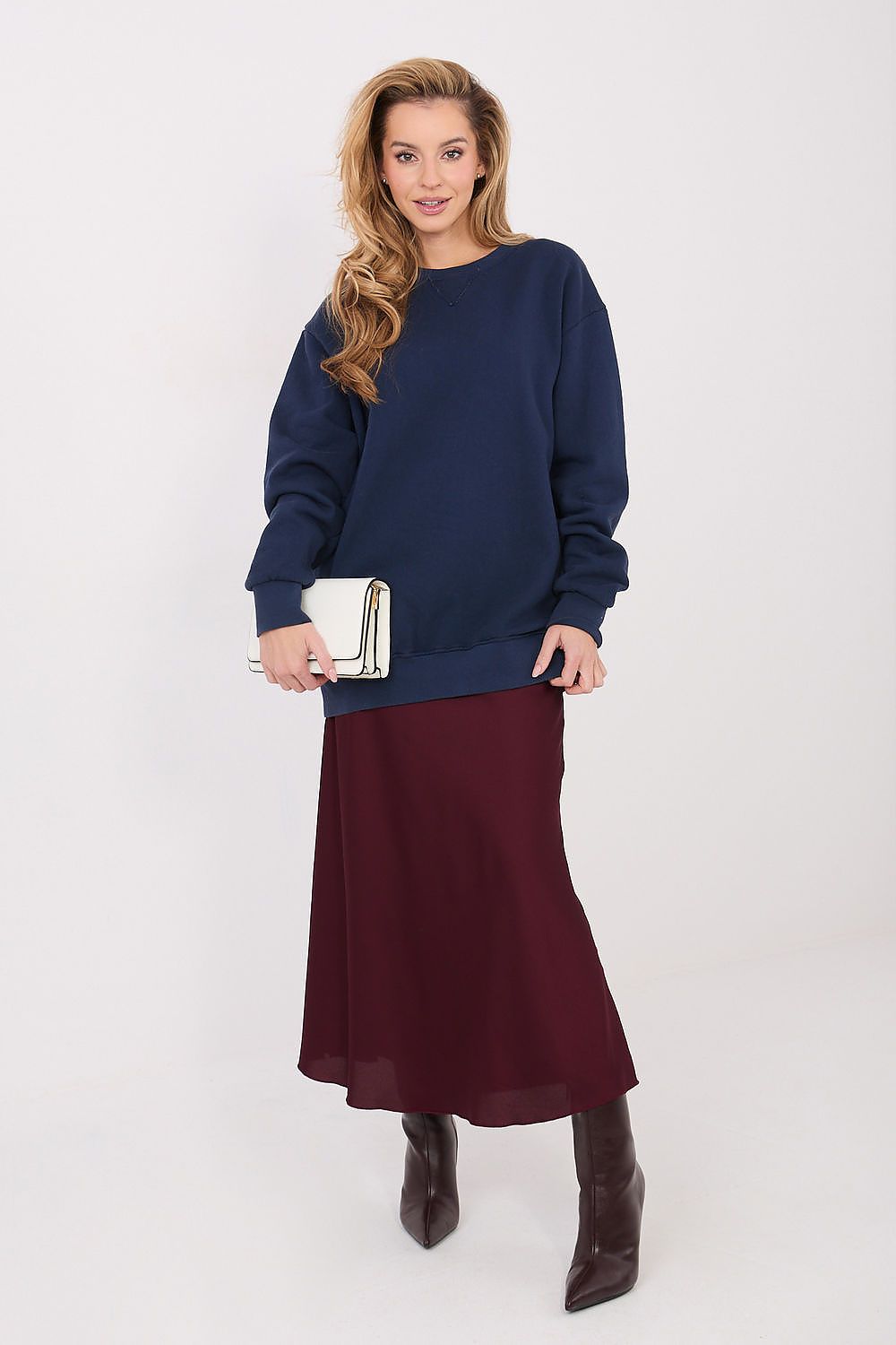Women's Relaxed Plain Longline Sweatshirt — Black-Women Sweatshirt-LeStyleParfait