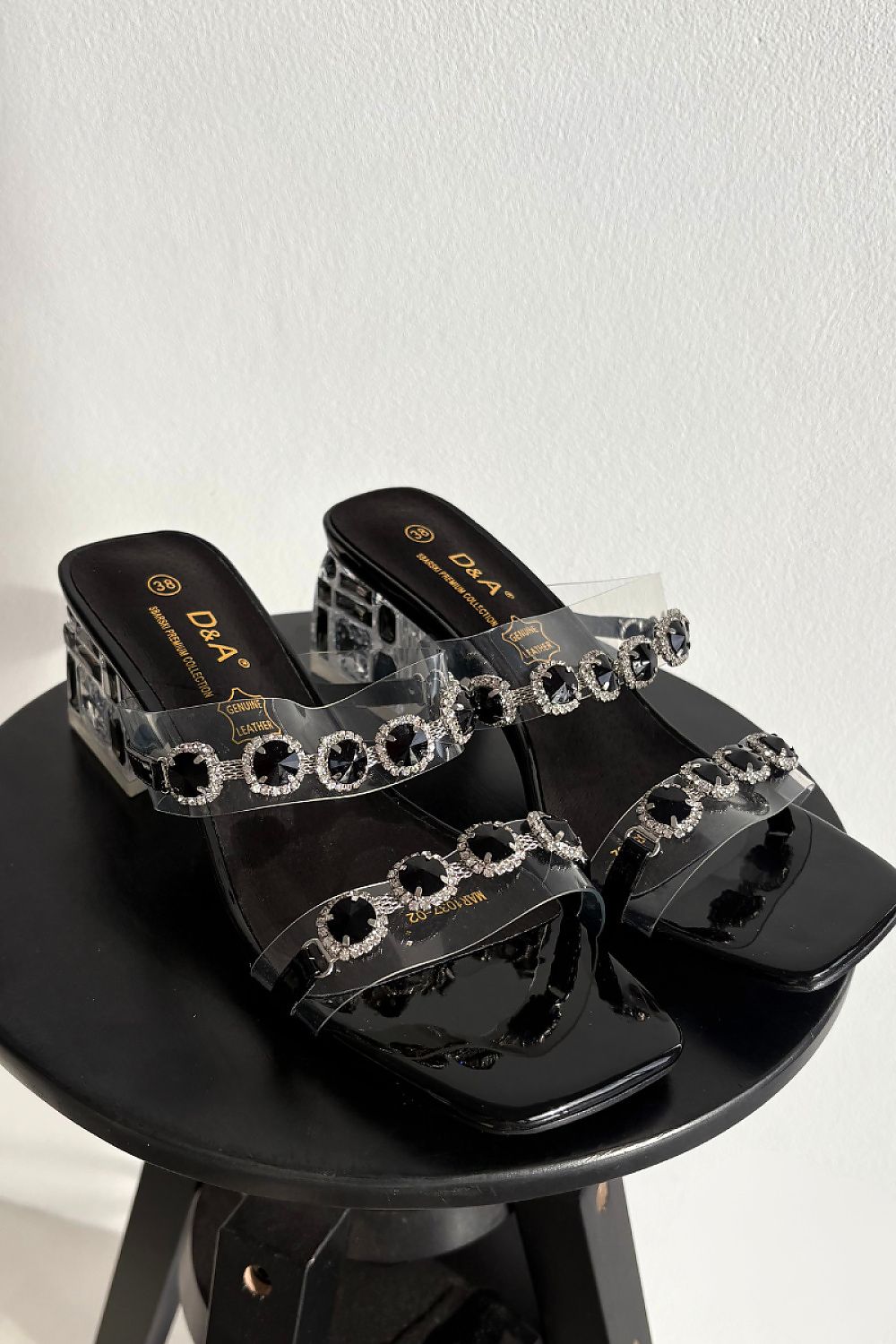 Women’s Rhinestone Cocktail Heel Sandals-Women's Sandals-LeStyleParfait