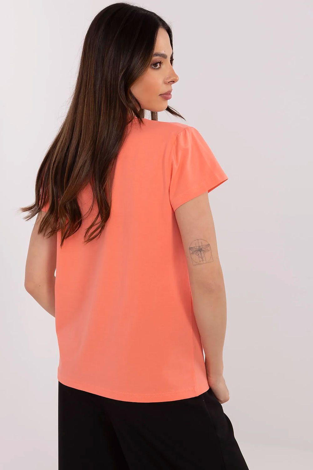 Women's Rhinestone V-Neck T-Shirt — Brown-Women T-Shirt-LeStyleParfait