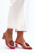 Women’s Sequined Block Heel Sandals-Women's Sandals-LeStyleParfait