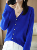 Women’s Short V-Neck Cardigan Sweater – Soft Knit All-Season
