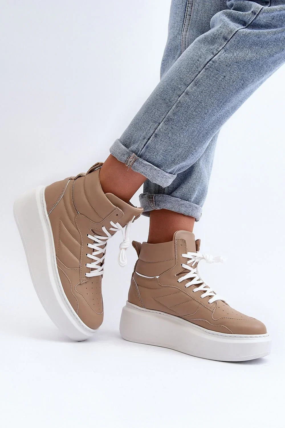Women's Sneakers - High Tops Platform Sneakers Shoes