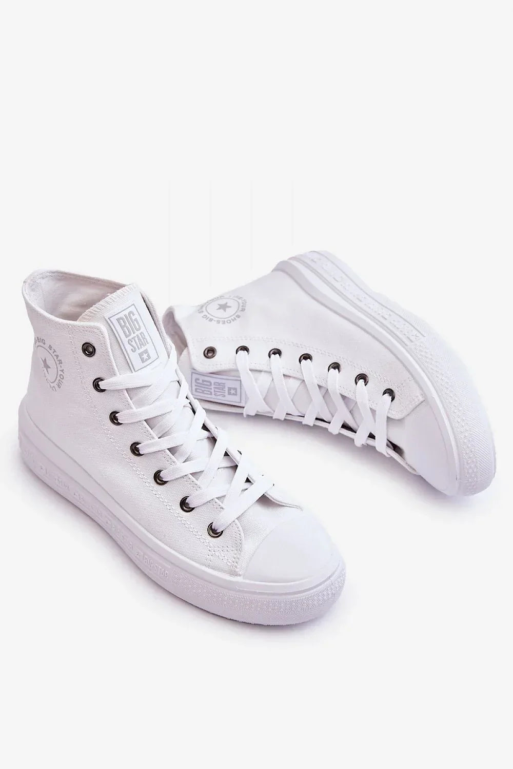 Women's Sneakers - High Tops Sneakers - Lace-Up All-Season Shoes
