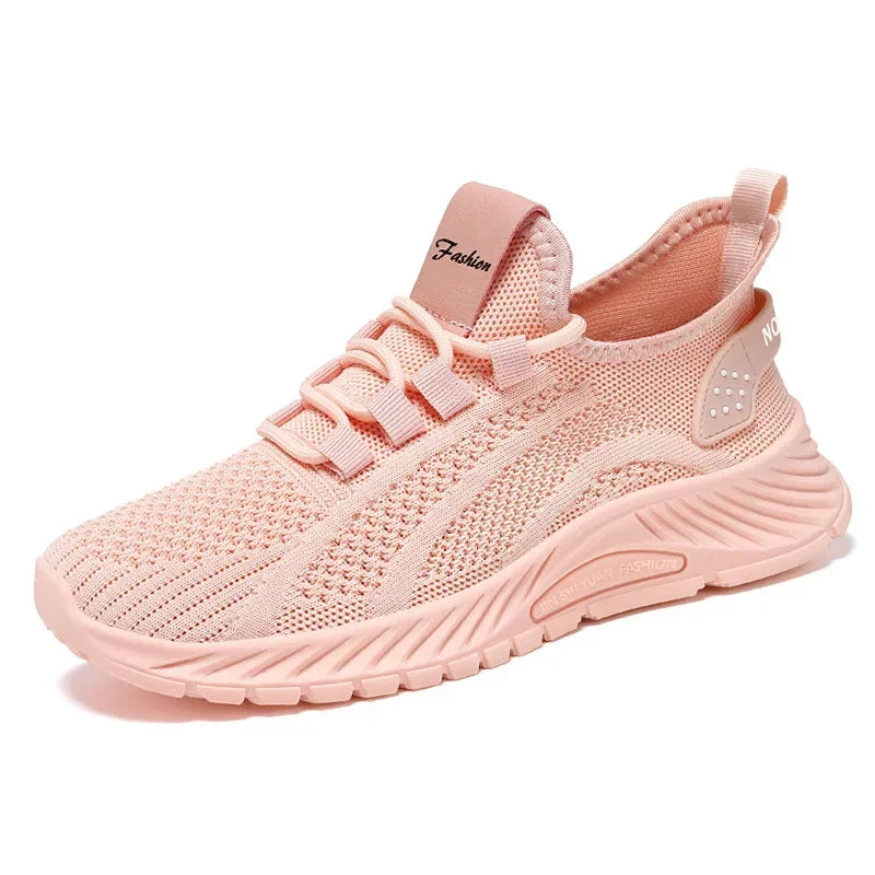 Women's Sneakers - Low-Top Flat Sneakers - Lace-Up Spring-Autumn Shoes