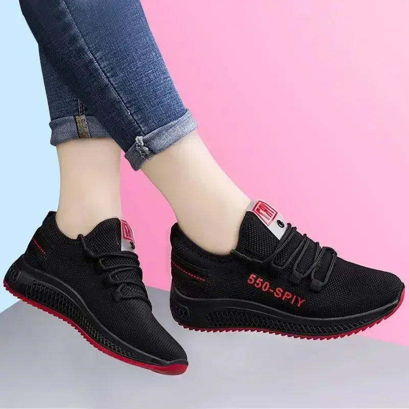 Women's Sneakers - Low-Top Flat Sneakers - Lace-Up Spring-Autumn Shoes