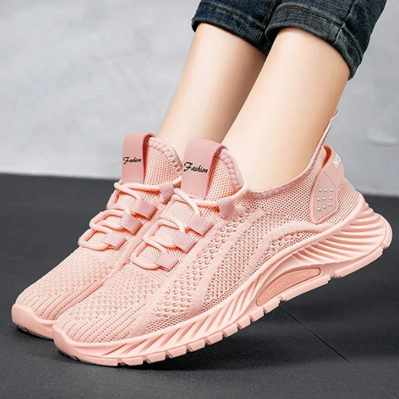 Women's Sneakers - Low-Top Flat Sneakers - Lace-Up Spring-Autumn Shoes